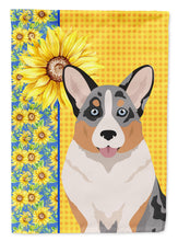 Load image into Gallery viewer, Summer Sunflowers Blue Merle Cardigan Corgi Garden Flag – Decorative Outdoor Yard Flag