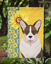 Load image into Gallery viewer, Summer Sunflowers Brindle Cardigan Corgi Garden Flag – Decorative Outdoor Yard Flag
