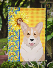 Load image into Gallery viewer, Summer Sunflowers Fawn Cardigan Corgi Garden Flag – Decorative Outdoor Yard Flag