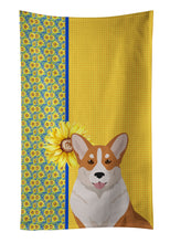 Load image into Gallery viewer, Summer Sunflowers Red Cardigan Corgi Kitchen Towel