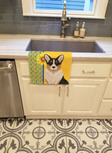 Load image into Gallery viewer, Summer Sunflowers Tricolor Cardigan Corgi Kitchen Towel