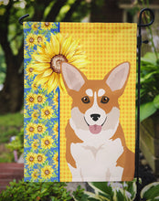 Load image into Gallery viewer, Summer Sunflowers Red Pembroke Corgi Garden Flag – Decorative Outdoor Yard Flag