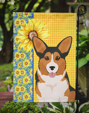 Load image into Gallery viewer, Summer Sunflowers Sable Pembroke Corgi Garden Flag – Decorative Outdoor Yard Flag