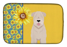 Load image into Gallery viewer, Summer Sunflowers Soft Coated Wheaten Terrier Dish Drying Mat – Absorbent, Artistic Kitchen Essentials