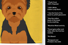 Load image into Gallery viewer, Summer Sunflowers Black and Tan Puppy Cut Yorkshire Terrier Kitchen Towel