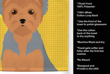 Load image into Gallery viewer, Summer Sunflowers Blue and Tan Puppy Cut Yorkshire Terrier Kitchen Towel