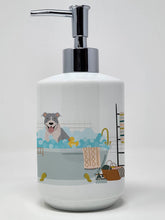 Load image into Gallery viewer, Blue and White Pit Bull Terrier Ceramic Soap Dispenser