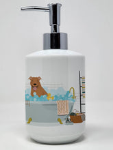 Load image into Gallery viewer, Red Pit Bull Terrier Ceramic Soap Dispenser