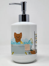 Load image into Gallery viewer, Longhaired Red Chihuahua Ceramic Soap Dispenser