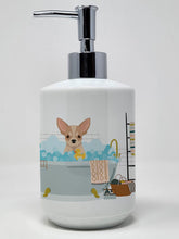 Load image into Gallery viewer, Fawn and White Chihuahua Ceramic Soap Dispenser