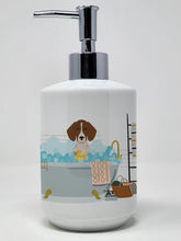 Load image into Gallery viewer, Red Piebald Dachshund Ceramic Soap Dispenser