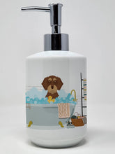 Load image into Gallery viewer, Wirehair Red and Tan Dachshund Ceramic Soap Dispenser