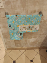 Load image into Gallery viewer, Wirehair Black and Cream Dachshund Bath Towel Large