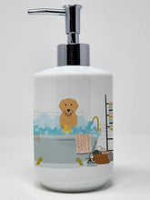 Load image into Gallery viewer, Gold Golden Retriever Ceramic Soap Dispenser