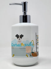 Load image into Gallery viewer, Black White Wirehair Jack Russell Terrier Ceramic Soap Dispenser
