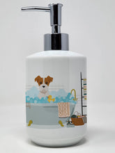 Load image into Gallery viewer, Brown White Wirehair Jack Russell Terrier Ceramic Soap Dispenser