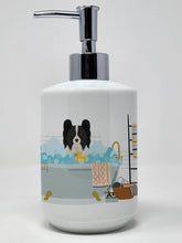 Load image into Gallery viewer, Black and White Papillon Ceramic Soap Dispenser