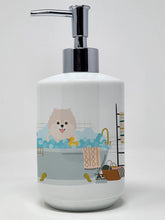 Load image into Gallery viewer, White Pomeranian Ceramic Soap Dispenser