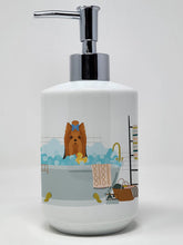 Load image into Gallery viewer, Black and Tan Full Coat Yorkshire Terrier Ceramic Soap Dispenser