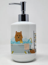 Load image into Gallery viewer, Norwich Terrier in Bathtub Ceramic Soap Dispenser