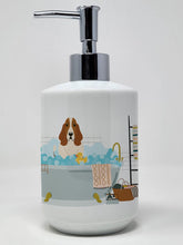 Load image into Gallery viewer, Basset Hound in Bathtub Ceramic Soap Dispenser
