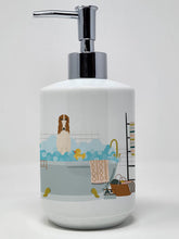 Load image into Gallery viewer, Borzoi in Bathtub Ceramic Soap Dispenser