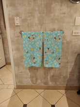 Load image into Gallery viewer, Border Terrier in Bathtub Bath Towel Large