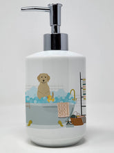 Load image into Gallery viewer, Yellow Labrador in Bathtub Ceramic Soap Dispenser
