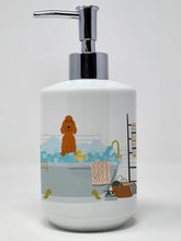 Load image into Gallery viewer, Irish Setter in Bathtub Ceramic Soap Dispenser