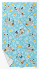 Load image into Gallery viewer, Black Briard in Bathtub Bath Towel Large