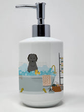 Load image into Gallery viewer, Black Briard in Bathtub Ceramic Soap Dispenser