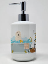 Load image into Gallery viewer, Great Pyrenese in Bathtub Ceramic Soap Dispenser