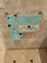 Load image into Gallery viewer, Chocolate Wire Haired Dachshund in Bathtub Bath Towel Large