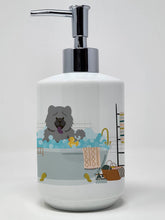 Load image into Gallery viewer, Blue Chow Chow in Bathtub Ceramic Soap Dispenser