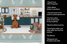 Load image into Gallery viewer, Black and Tan Airedale Terrier in the Kitchen Kitchen Towel