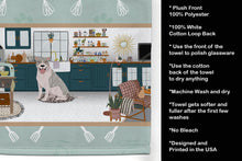 Load image into Gallery viewer, Blue Brindle Pit Bull Terrier in the Kitchen Kitchen Towel