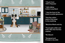 Load image into Gallery viewer, Tricolor Border Collie in the Kitchen Kitchen Towel