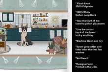 Load image into Gallery viewer, Black Boston Terrier in the Kitchen Kitchen Towel
