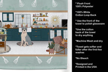 Load image into Gallery viewer, Blue Boston Terrier in the Kitchen Kitchen Towel