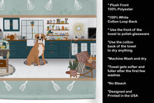 Load image into Gallery viewer, Natural Eared Fawn Boxer in the Kitchen Kitchen Towel