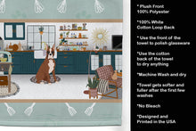 Load image into Gallery viewer, Red Fawn Boxer in the Kitchen Kitchen Towel