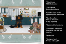 Load image into Gallery viewer, Black and Tan Cavalier Spaniel in the Kitchen Kitchen Towel