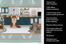 Load image into Gallery viewer, Longhaired Chocolate and White Chihuahua in the Kitchen Kitchen Towel