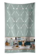 Load image into Gallery viewer, Longhaired Chocolate and White Chihuahua in the Kitchen Kitchen Towel