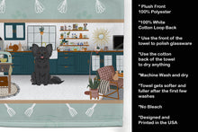 Load image into Gallery viewer, Longhaired Black Chihuahua in the Kitchen Kitchen Towel