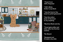 Load image into Gallery viewer, Longhaired Gold Chihuahua in the Kitchen Kitchen Towel
