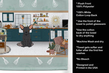 Load image into Gallery viewer, Black Chihuahua in the Kitchen Kitchen Towel