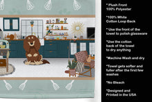 Load image into Gallery viewer, Longhair Chocolate and Cream Dachshund in the Kitchen Kitchen Towel