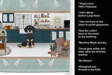 Load image into Gallery viewer, Black and Cream Dachshund in the Kitchen Kitchen Towel