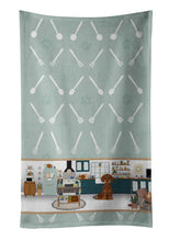 Load image into Gallery viewer, Chocolate and Tan Dachshund in the Kitchen Kitchen Towel